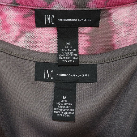 INC International Concepts Womens Tie Dye Mesh Shirt & Cami M Medium Pink NEW - Picture 11 of 11